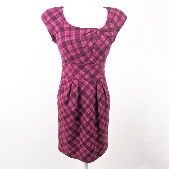 Nanette Lepore Dresses & Skirts - Nanette Lepore Leonora Plaid Sheath Dress Pink 4